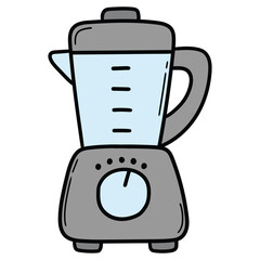 Hand-drawn cartoon electric blender on a white background.