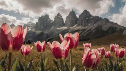 Tulips in the Dolomites - A Symphony of Spring Colors.