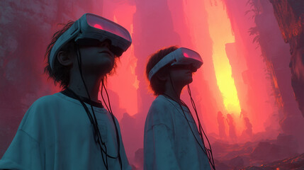 Neon Dreamers: Cybercore Kids in a Virtual World