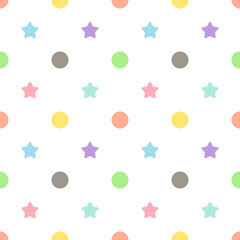 Seamless pattern with dots and stars design for fabric, wallpaper, clothing and all types of print textile and background