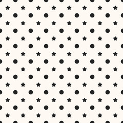 Seamless pattern with dots and stars design for fabric, wallpaper, clothing and all types of print textile and background	