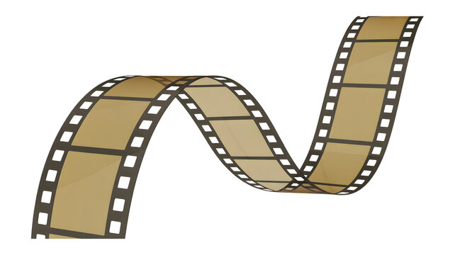 Curved Film Strip isolated PNG with Transparent Background