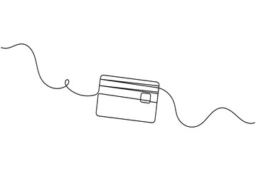 Obraz premium Credit card continuous one line drawing minimalist finance concept illustration