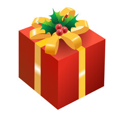 黄色いリボンのクリスマスプレゼント