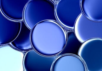 Blue circle bubble silk Holographic abstract background geometric optical fluid lines illusion wallpaper wave clear liquid illustration