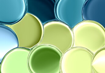 Green circle bubble silk Holographic abstract background geometric optical fluid lines illusion wallpaper wave clear liquid illustration