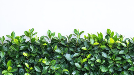 Bush or shrub wall isolated isolated on white background for graphic design.