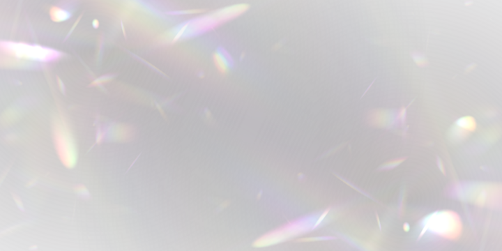 Iridescent light leaks shimmer like liquid glass across a transparent scene. Subtle prism flares create soft glowing highlights. Ideal for magical or ethereal visuals. PNG