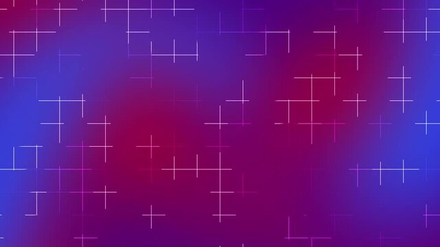 Blue and red gradient background with glowing grid line shapes creating a modern abstract look suitable for global celebration events and digital design themes