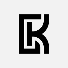 Letter CK modern unique shape monogram logo idea