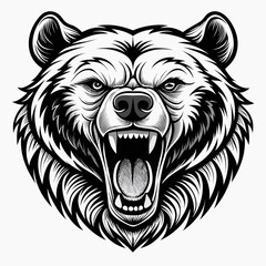 Fototapeta premium Roaring bear head illustration for logo or mascot