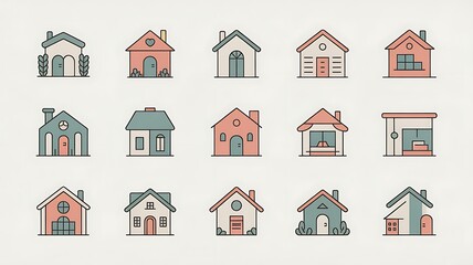 Minimal house or home icons
