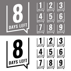 Countdown graphic showing days left for promotion or special event reminder vector