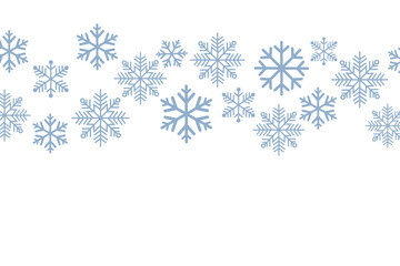 Seamless winter pattern featuring blue snowflakes on a white background. Minimalist festive design ideal for Christmas wrapping paper, holiday cards, textiles, and seasonal decorations.