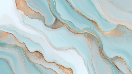 Elegant blue and gold marble texture. AI image