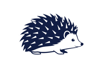 Detailed one color vector illustration of a spiky hedgehog animal