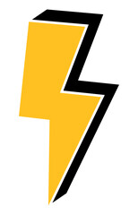 A striking, bold lightning bolt icon, perfect for adding dynamic energy to design projects.