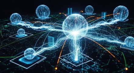 Experience the future of connectivity with this stunning network visualization, perfect for illustrating cutting-edge technology and global digital communication