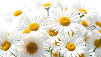 A delicate arrangement of fresh daisies bathed in sunlight, evoking purity and natural beauty.