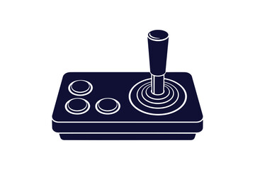 Classic handheld joystick controller silhouette on white background