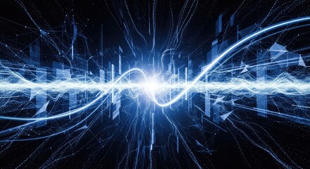 Experience the future with this stunning abstract network design, perfect for technology, science, or futuristic projects needing a dynamic and vibrant touch