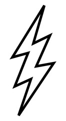 Dynamic zigzag shape depicting a lightning bolt, symbolizing energy and power in a bold monochrome style.