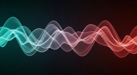 Color Gradient Waveforms – Abstract Oscillation Lines on Dark Background