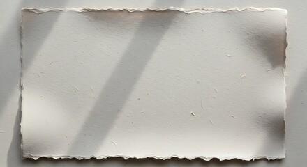 Textured Deckle-Edge Paper – Minimal Blank Sheet with Soft Shadows and Natural Surface