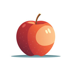 A vibrant and colorful illustration of a single red apple, symbolizing health and freshness in a playful style.