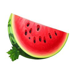 A vibrant slice of watermelon, showcasing its juicy red flesh and refreshing green rind, perfect for summer.