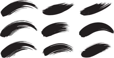 set of black paint splashes