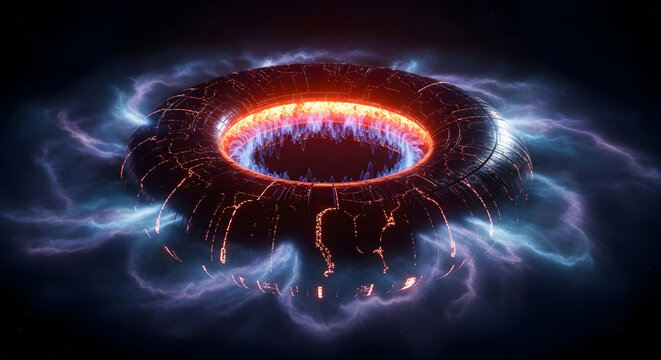 Experience the awe of an advanced alien portal opening with vibrant energy and cosmic phenomena, igniting imagination for sci-fi adventures.