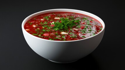 Vibrant tomato and leafy salad on black background. AI image