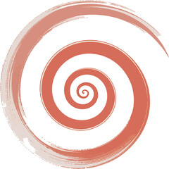Reddish- Brown Spiral Brush Stroke Graphic 