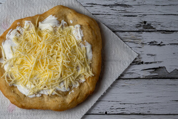 Hungarian traditional fast food - deep fried flatbread