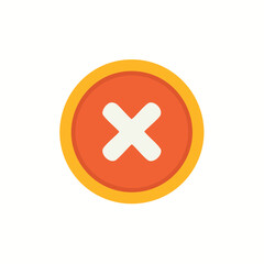 Fototapeta premium Simple X mark icon in a red circle representing denial, cancellation, or closing