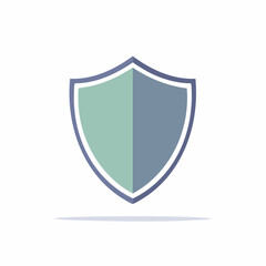 Shield Icon Design Divided into Green and Blue with Modern Style Security Symbol