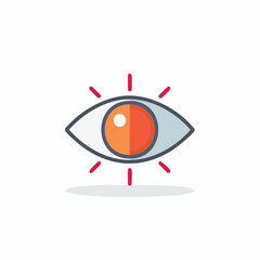Obraz premium Stylized Bright Eye Icon Radiating Light, Symbolizing Vision, Insight, and Focus