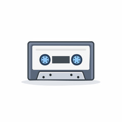 Fototapeta premium Retro audio cassette tape illustration. Analog music recording vector design