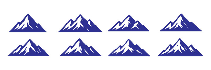 mountain design icon set . illustration of mountains peak vector logo design collection