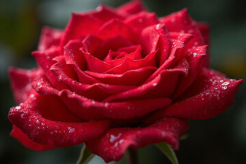 Wet Red Rose