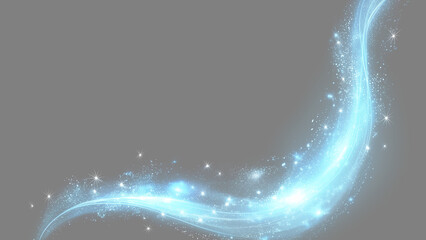 黒い背景で青い光の粒子が天の川のように輝く