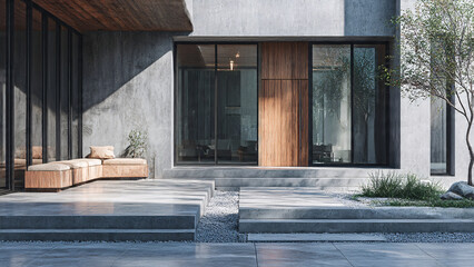 Entrée de villa moderne