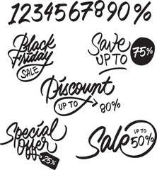 Modern Black Friday infographic featuring a discount pie chart on a black background. Perfect for sale promotions, marketing banners, social media ads, and business presentations during holiday sh