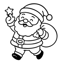 Weihnachtsmann mit Stern und Sack 