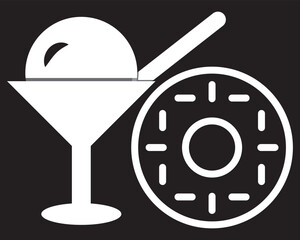 Set of dessert and sweets vector icons. simple dessert icons including pudding, ice cream in glass, and gingerbread man, designed for menus, apps, or branding.EPS10/AI.