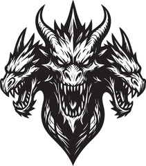 Obraz premium Hydra Head Tattoo Design Vector