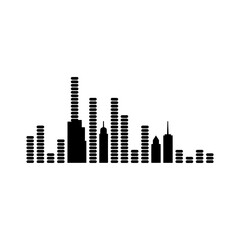 music equalizer bars forming a city skyline