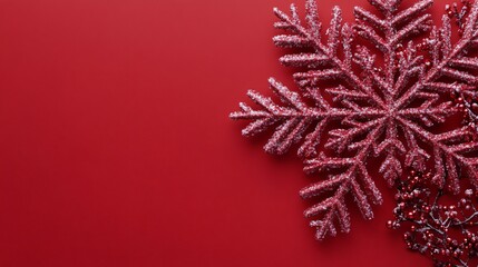 Elegant Red Snowflake Christmas Background