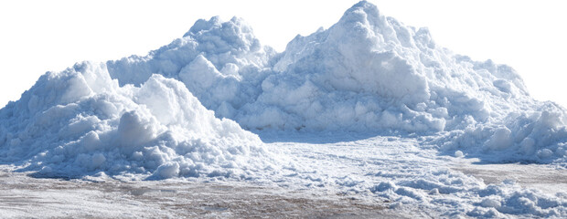 Piled snow winter cold outdoors texture create calm winter mood over cleared ground
